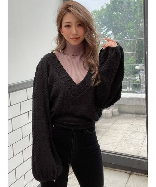 RESEXXY(リゼクシー)の「ベーシックタートルニットトップス(ニット/セーター・レディース・ホワイト/ブラック/ピンク/ブラウン/ベージュ・FREE)」の18枚目の写真