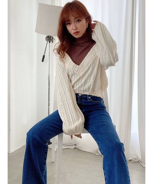 RESEXXY(リゼクシー)の「ベーシックタートルニットトップス(ニット/セーター・レディース・ホワイト/ブラック/ピンク/ブラウン/ベージュ・FREE)」の20枚目の写真