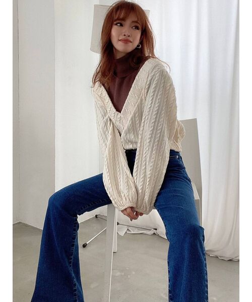 RESEXXY(リゼクシー)の「ベーシックタートルニットトップス(ニット/セーター・レディース・ホワイト/ブラック/ピンク/ブラウン/ベージュ・FREE)」の22枚目の写真