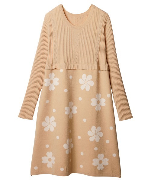 RANAN(ラナン)の「ジャカードニットチュニック(チュニック・レディース・ブラック/ベージュ/グレー/ボルドー・3L/M/LL/L)」の7枚目の写真