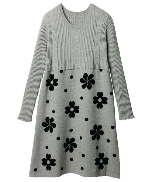 RANAN(ラナン)の「ジャカードニットチュニック(チュニック・レディース・ブラック/ベージュ/グレー/ボルドー・3L/M/LL/L)」の6枚目の写真