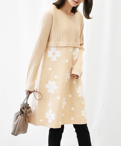 RANAN(ラナン)の「ジャカードニットチュニック(チュニック・レディース・ブラック/ベージュ/グレー/ボルドー・3L/M/LL/L)」の12枚目の写真