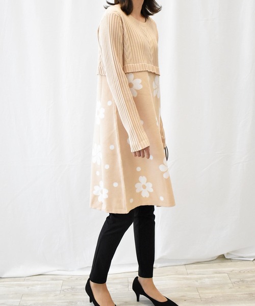 RANAN(ラナン)の「ジャカードニットチュニック(チュニック・レディース・ブラック/ベージュ/グレー/ボルドー・3L/M/LL/L)」の15枚目の写真