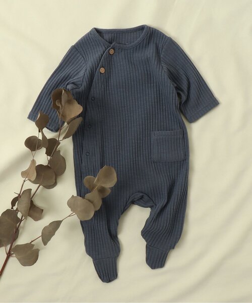 apres les cours（アプレレクール）の「足つきリブカバーオール（ロンパース・キッズ・ダークブラウン/ブラウン/イエロー/ブルー/アイボリー・80/70/60）」の4枚目の写真