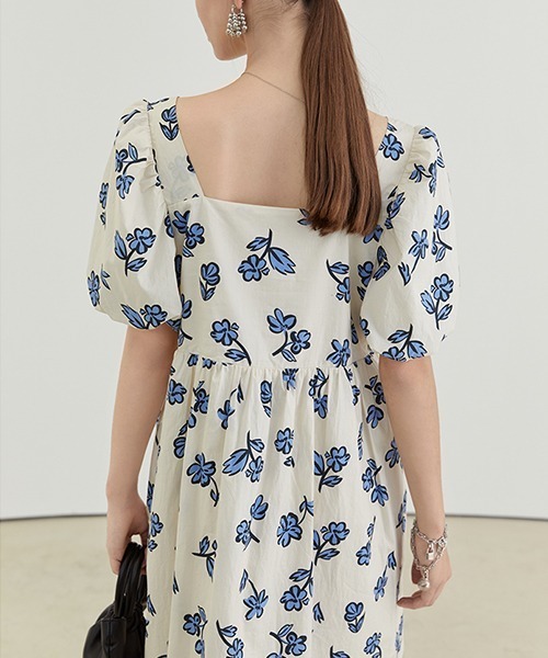 Fano Studios(ファノ ストゥディオズ)の「【Fano Studios】Blue flower pattern A-line dress FX21L184(ワンピース・レディース・アイボリー・M/S/L)」の11枚目の写真