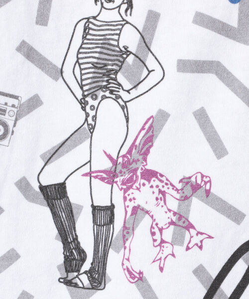 Kare/ME（カーミー）の「Kare/ME（カーミー）1980総柄Tシャツ（Tシャツ/カットソー・メンズ・ホワイト/ベージュ/ピンク・MEDIUM/LARGE）」の10枚目の写真