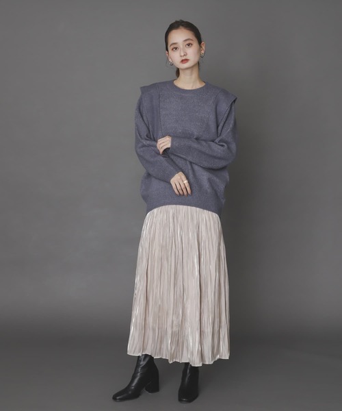 SENSE OF PLACE by URBAN RESEARCH(センスオブプレイスバイアーバンリサーチ)の「シャイニープリーツスカート(スカート・レディース・ライトブルー/ベージュ/キャメル/ネイビー・ONE)」の8枚目の写真