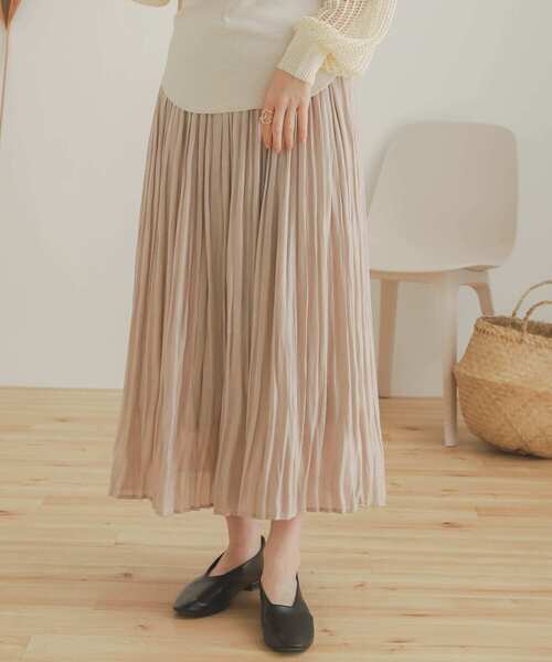 SENSE OF PLACE by URBAN RESEARCH(センスオブプレイスバイアーバンリサーチ)の「シャイニープリーツスカート(スカート・レディース・ライトブルー/ベージュ/キャメル/ネイビー・ONE)」の5枚目の写真