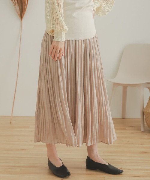 SENSE OF PLACE by URBAN RESEARCH(センスオブプレイスバイアーバンリサーチ)の「シャイニープリーツスカート(スカート・レディース・ライトブルー/ベージュ/キャメル/ネイビー・ONE)」の13枚目の写真