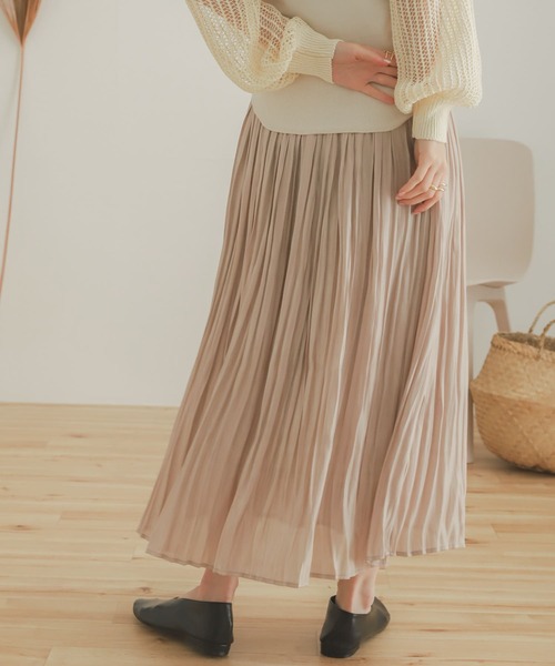 SENSE OF PLACE by URBAN RESEARCH(センスオブプレイスバイアーバンリサーチ)の「シャイニープリーツスカート(スカート・レディース・ライトブルー/ベージュ/キャメル/ネイビー・ONE)」の22枚目の写真