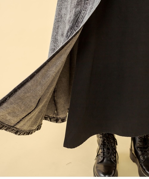 RASVOA（ラスボア）の「ハーフ切替ミモレスカート（スカート・レディース・ブラック/アイボリー・FREE）」の11枚目の写真