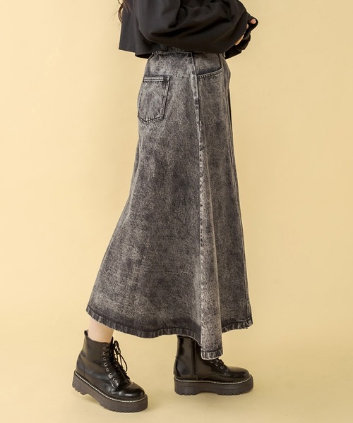 RASVOA（ラスボア）の「ハーフ切替ミモレスカート（スカート・レディース・ブラック/アイボリー・FREE）」の12枚目の写真