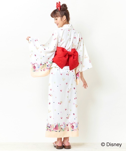 Disney(ディズニー)の「Disney(ディズニー)トロピカル浴衣(ミニー&デイジー&クラリスver.)(浴衣・レディース・イエロー/ブルー・MEDIUM)」の8枚目の写真