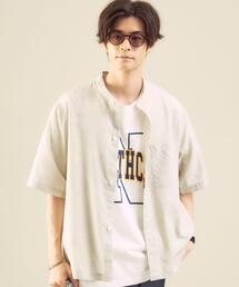 green label relaxing | ＜green label relaxing＞ALBINI C/L バンドカラー 半袖 シャツ(シャツ/ブラウス)