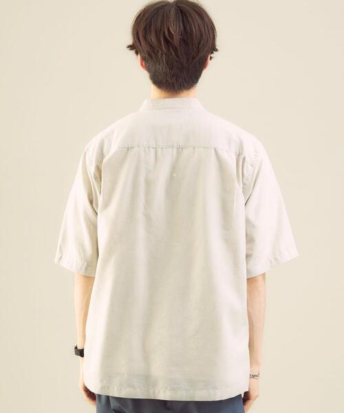 green label relaxing(グリーンレーベルリラクシング)の「OLT<green label relaxing>ALBINI C/L バンドカラー 半袖 シャツ(シャツ/ブラウス・メンズ・ブラック/コバルトブルー/ベージュ/オリーブ・MEDIUM/SMALL/LARGE/X-LARGE)」の8枚目の写真