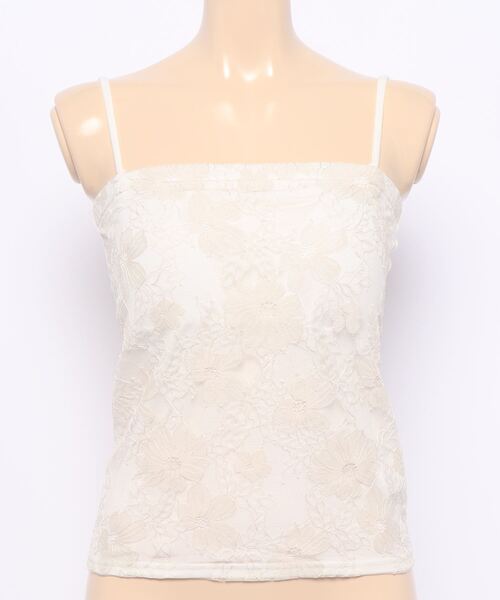 MERCURYDUO（マーキュリーデュオ）の「2WAYカップ付レースベアインナー（Tシャツ/カットソー・レディース・ブラック/ベージュ/オフホワイト・FREE）」の2枚目の写真