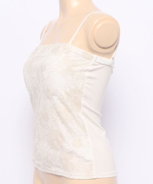 MERCURYDUO（マーキュリーデュオ）の「2WAYカップ付レースベアインナー（Tシャツ/カットソー・レディース・ブラック/ベージュ/オフホワイト・FREE）」の5枚目の写真