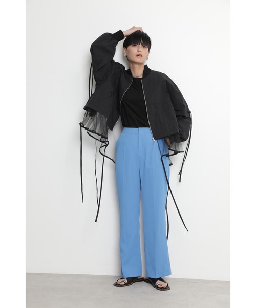 OKIRAKU(オキラク)の「メッシュレイヤードジップブルゾン(ブルゾン・レディース・ブラック/カーキ・ONE SIZE)」の8枚目の写真