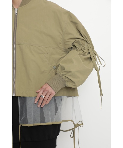 OKIRAKU(オキラク)の「メッシュレイヤードジップブルゾン(ブルゾン・レディース・ブラック/カーキ・ONE SIZE)」の9枚目の写真