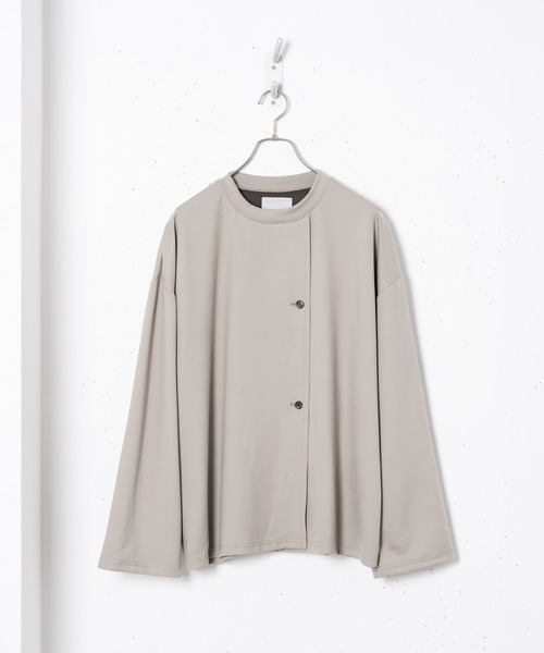 Alcindor Materials（アルシンダーマテリアルズ）の「micro suede poncho T shirts/マイクロスウェードポンチョTシャツ（Tシャツ/カットソー・メンズ・ベージュ/ブラウン・MEDIUM/LARGE）」の2枚目の写真
