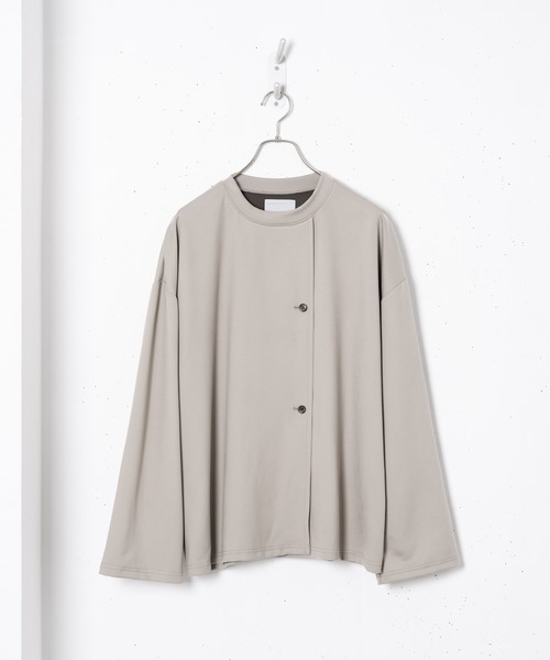 Alcindor Materials（アルシンダーマテリアルズ）の「micro suede poncho T shirts/マイクロスウェードポンチョTシャツ（Tシャツ/カットソー・メンズ・ベージュ/ブラウン・MEDIUM/LARGE）」の4枚目の写真