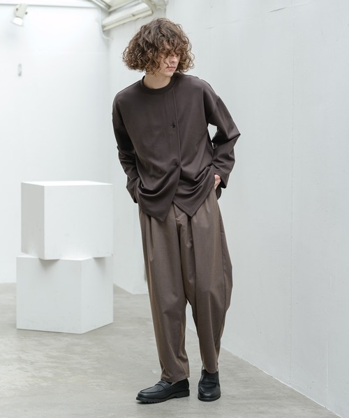 Alcindor Materials（アルシンダーマテリアルズ）の「micro suede poncho T shirts/マイクロスウェードポンチョTシャツ（Tシャツ/カットソー・メンズ・ベージュ/ブラウン・MEDIUM/LARGE）」の19枚目の写真