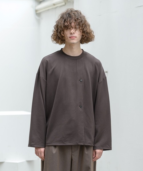 Alcindor Materials（アルシンダーマテリアルズ）の「micro suede poncho T shirts/マイクロスウェードポンチョTシャツ（Tシャツ/カットソー・メンズ・ベージュ/ブラウン・MEDIUM/LARGE）」の7枚目の写真
