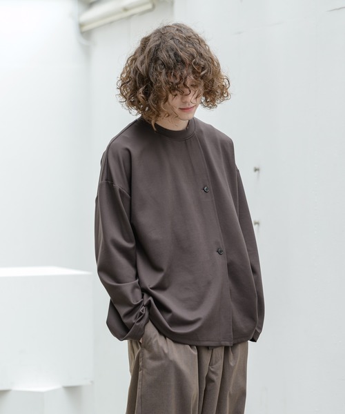 Alcindor Materials（アルシンダーマテリアルズ）の「micro suede poncho T shirts/マイクロスウェードポンチョTシャツ（Tシャツ/カットソー・メンズ・ベージュ/ブラウン・MEDIUM/LARGE）」の13枚目の写真