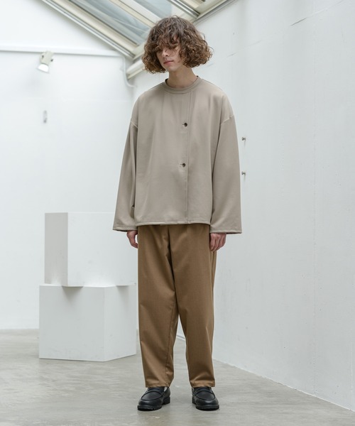 Alcindor Materials（アルシンダーマテリアルズ）の「micro suede poncho T shirts/マイクロスウェードポンチョTシャツ（Tシャツ/カットソー・メンズ・ベージュ/ブラウン・MEDIUM/LARGE）」の5枚目の写真