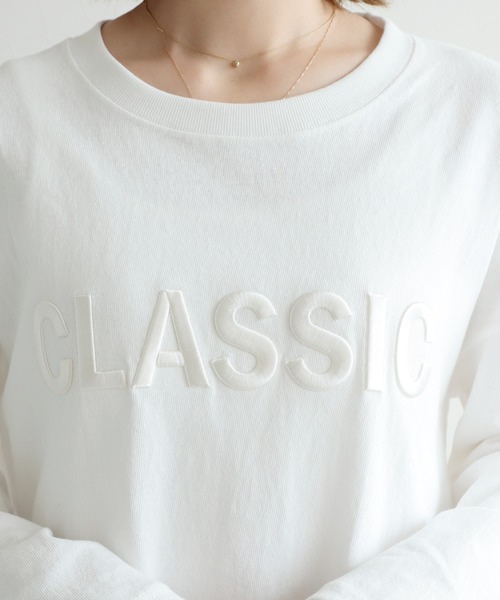 reca（レカ）の「立体ロゴ刺繍ロングスリーブTシャツ（Tシャツ/カットソー・レディース・チャコール/ブラック/オフホワイト/ベージュ・FREE）」の18枚目の写真