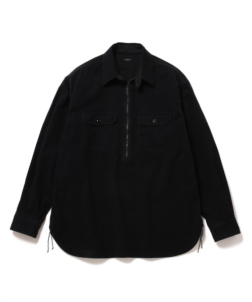 WILD LIFE TAILOR Adam et Rope'(ワイルドテーラーアダムエロペ )の「【WILD LIFE TAILOR】ヘビーネル ハーフジップ プルオーバーシャツ(シャツ/ブラウス・メンズ・ブラック/イエロー系その他3・M/L)」の1枚目の写真