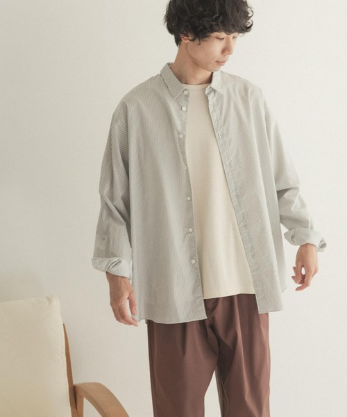 FORK&SPOON（フォークアンドスプーン）の「FORK&SPOON　レギュラーカラーシャツ（シャツ/ブラウス・メンズ・ネイビー/ストライプ・4/5）」の2枚目の写真