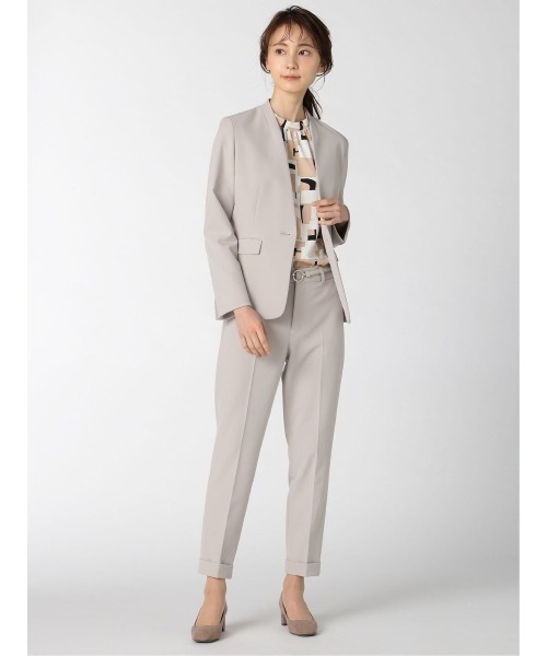 m.f.editorial（エムエフエディトリアル）の「エムエフエディトリアルレディース/m.f.editorial：Women ダブルクロス セットアップ テーパードパンツ ライトグレー  （セットアップジャケット・スカートございます）（スーツパンツ・レディース・ライトグレー・LARGE/S/X-LARGE/MEDIUM）」の4枚目の写真