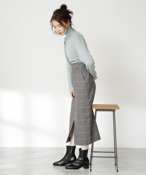 N.（N. Natural Beauty Basic）（エヌエヌナチュラルビューティーベーシック）の「【S Size Line】チェックナロースカート（スカート・レディース・グレー系その他/ブラウン系その他・SMALL/MEDIUM）」の5枚目の写真