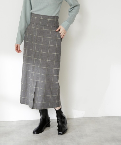 N.（N. Natural Beauty Basic）（エヌエヌナチュラルビューティーベーシック）の「【S Size Line】チェックナロースカート（スカート・レディース・グレー系その他/ブラウン系その他・SMALL/MEDIUM）」の7枚目の写真