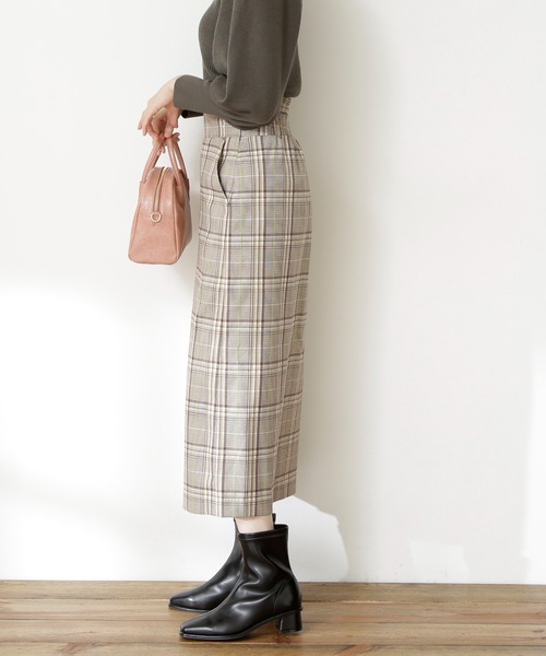 N.（N. Natural Beauty Basic）（エヌエヌナチュラルビューティーベーシック）の「【S Size Line】チェックナロースカート（スカート・レディース・グレー系その他/ブラウン系その他・SMALL/MEDIUM）」の3枚目の写真