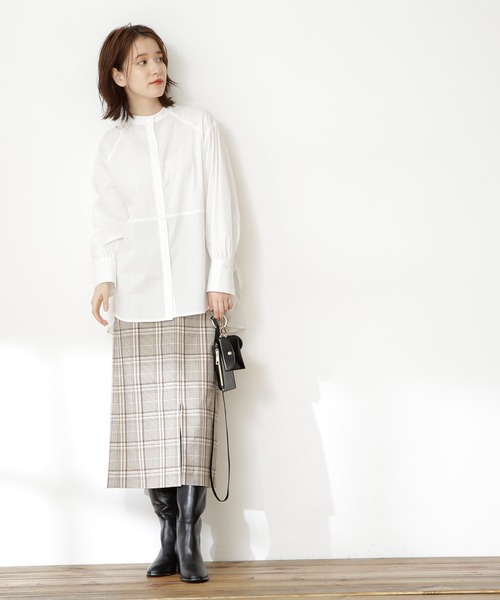 N.（N. Natural Beauty Basic）（エヌエヌナチュラルビューティーベーシック）の「【S Size Line】チェックナロースカート（スカート・レディース・グレー系その他/ブラウン系その他・SMALL/MEDIUM）」の10枚目の写真