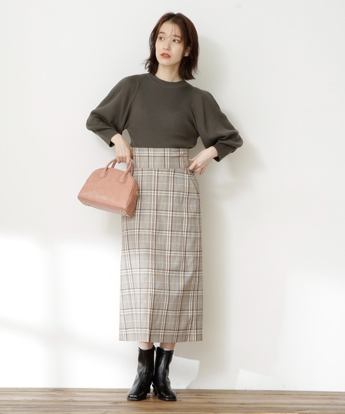 N.（N. Natural Beauty Basic）（エヌエヌナチュラルビューティーベーシック）の「【S Size Line】チェックナロースカート（スカート・レディース・グレー系その他/ブラウン系その他・SMALL/MEDIUM）」の9枚目の写真