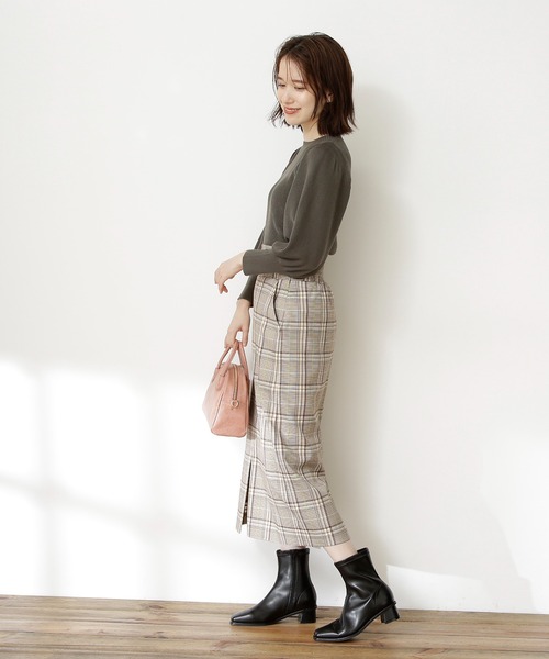 N.（N. Natural Beauty Basic）（エヌエヌナチュラルビューティーベーシック）の「【S Size Line】チェックナロースカート（スカート・レディース・グレー系その他/ブラウン系その他・SMALL/MEDIUM）」の11枚目の写真