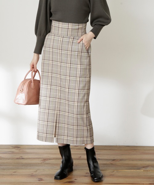N.（N. Natural Beauty Basic）（エヌエヌナチュラルビューティーベーシック）の「【S Size Line】チェックナロースカート（スカート・レディース・グレー系その他/ブラウン系その他・SMALL/MEDIUM）」の15枚目の写真