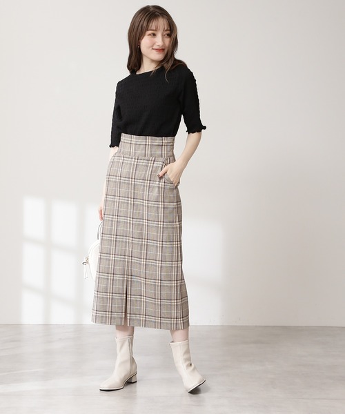 N.（N. Natural Beauty Basic）（エヌエヌナチュラルビューティーベーシック）の「【S Size Line】チェックナロースカート（スカート・レディース・グレー系その他/ブラウン系その他・SMALL/MEDIUM）」の17枚目の写真