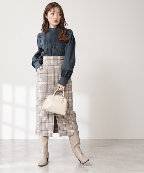 N.（N. Natural Beauty Basic）（エヌエヌナチュラルビューティーベーシック）の「【S Size Line】チェックナロースカート（スカート・レディース・グレー系その他/ブラウン系その他・SMALL/MEDIUM）」の16枚目の写真