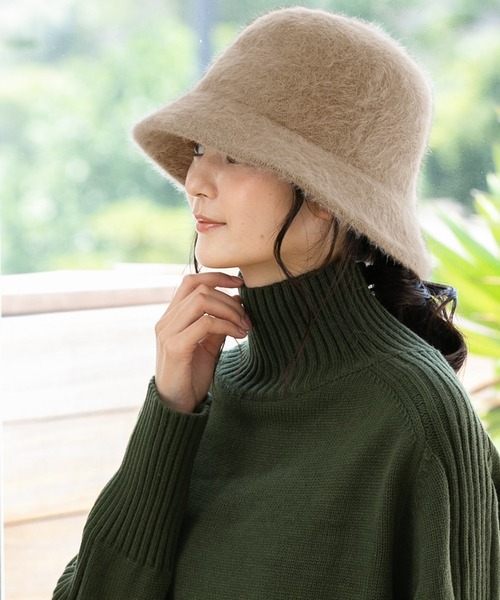 QUEENHEAD（クイーンヘッド）の「ファーバケットハット（ハット・レディース・ダークグレー/ブラック/オフホワイト/オリーブ/グレー/モカ/ライトグレー/ライトブラウン・FREE）」の7枚目の写真