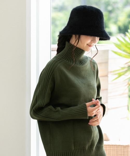 QUEENHEAD（クイーンヘッド）の「ファーバケットハット（ハット・レディース・ダークグレー/ブラック/オフホワイト/オリーブ/グレー/モカ/ライトグレー/ライトブラウン・FREE）」の16枚目の写真