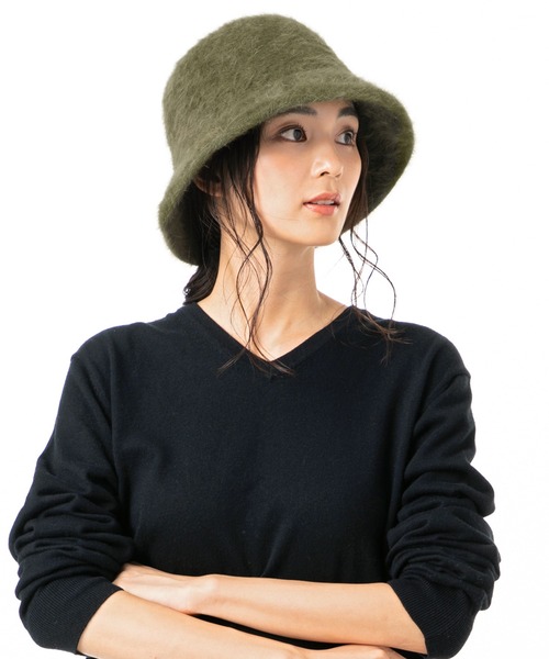 QUEENHEAD（クイーンヘッド）の「ファーバケットハット（ハット・レディース・ダークグレー/ブラック/オフホワイト/オリーブ/グレー/モカ/ライトグレー/ライトブラウン・FREE）」の11枚目の写真