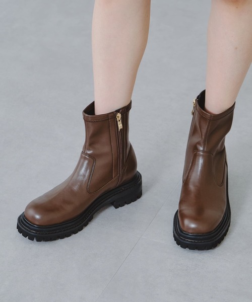 ORiental TRaffic（オリエンタルトラフィック）の「タンクソールストレッチブーツ/11414（ブーツ・レディース・ホワイト/ブラック/ブラウン・LL/3L/SS/S/M/L）」の3枚目の写真