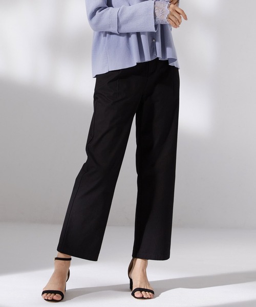 SAISON DE PAPILLON（セゾンドパピヨン）の「ワンタックストレートワイドパンツ（その他パンツ・レディース・アイボリー/ブルー/ブラック・M/L/S）」の3枚目の写真