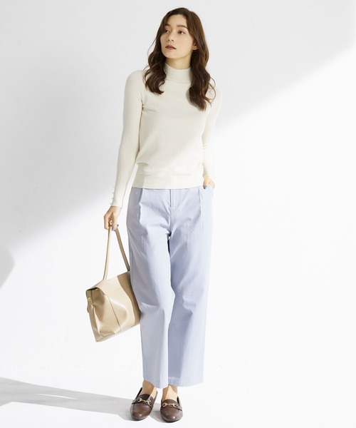 SAISON DE PAPILLON（セゾンドパピヨン）の「ワンタックストレートワイドパンツ（その他パンツ・レディース・アイボリー/ブルー/ブラック・M/L/S）」の12枚目の写真