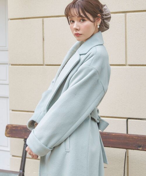 MAJESTIC LEGON（マジェスティックレゴン）の「Ladyロングガウンコート（その他アウター・レディース・アイボリー/グレイッシュベージュ/ピンクベージュ/ライトグリーン・SMALL/MEDIUM）」の15枚目の写真