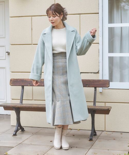 MAJESTIC LEGON（マジェスティックレゴン）の「Ladyロングガウンコート（その他アウター・レディース・アイボリー/グレイッシュベージュ/ピンクベージュ/ライトグリーン・SMALL/MEDIUM）」の18枚目の写真